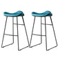 Contemporary Armless Backless Counter Stool Iron Bar Stool with Footrest Blue 2 Piece Set Clearhalo 'Bar Furniture' 'Bar Stools' 'bar_stools' 'furn' 'furn_bar_stools' 'Furniture' 'Kitchen & Dining Furniture' 6095294