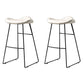 Contemporary Armless Backless Counter Stool Iron Bar Stool with Footrest Off-White 2 Piece Set Clearhalo 'Bar Furniture' 'Bar Stools' 'bar_stools' 'furn' 'furn_bar_stools' 'Furniture' 'Kitchen & Dining Furniture' 6095297