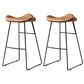 Contemporary Armless Backless Counter Stool Iron Bar Stool with Footrest Light Brown 2 Piece Set Clearhalo 'Bar Furniture' 'Bar Stools' 'bar_stools' 'furn' 'furn_bar_stools' 'Furniture' 'Kitchen & Dining Furniture' 6095300