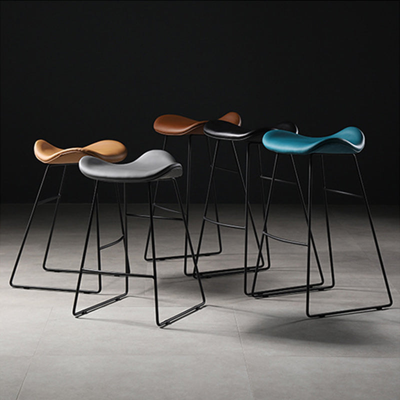 Contemporary Armless Backless Counter Stool Iron Bar Stool with Footrest Clearhalo 'Bar Furniture' 'Bar Stools' 'bar_stools' 'furn' 'furn_bar_stools' 'Furniture' 'Kitchen & Dining Furniture' 6095301