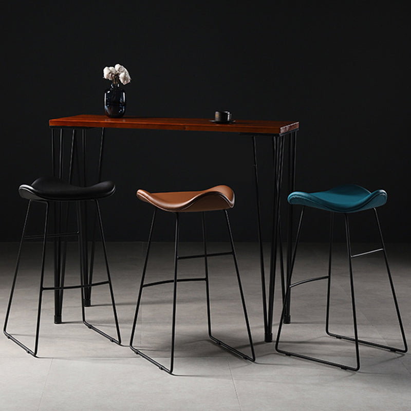 Contemporary Armless Backless Counter Stool Iron Bar Stool with Footrest Clearhalo 'Bar Furniture' 'Bar Stools' 'bar_stools' 'furn' 'furn_bar_stools' 'Furniture' 'Kitchen & Dining Furniture' 6095302