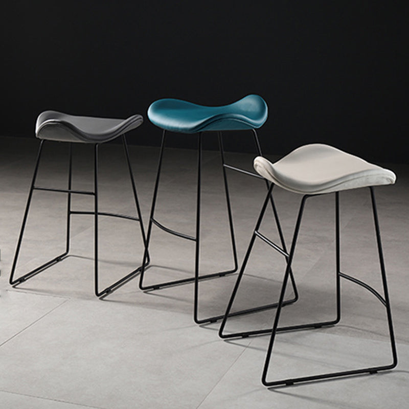 Contemporary Armless Backless Counter Stool Iron Bar Stool with Footrest Clearhalo 'Bar Furniture' 'Bar Stools' 'bar_stools' 'furn' 'furn_bar_stools' 'Furniture' 'Kitchen & Dining Furniture' 6095304