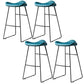 Contemporary Armless Backless Counter Stool Iron Bar Stool with Footrest Blue 4 Piece Set Clearhalo 'Bar Furniture' 'Bar Stools' 'bar_stools' 'furn' 'furn_bar_stools' 'Furniture' 'Kitchen & Dining Furniture' 6095305