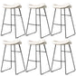 Contemporary Armless Backless Counter Stool Iron Bar Stool with Footrest Off-White 6 Piece Set Clearhalo 'Bar Furniture' 'Bar Stools' 'bar_stools' 'furn' 'furn_bar_stools' 'Furniture' 'Kitchen & Dining Furniture' 6095311