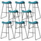 Contemporary Armless Backless Counter Stool Iron Bar Stool with Footrest Blue 8 Piece Set Clearhalo 'Bar Furniture' 'Bar Stools' 'bar_stools' 'furn' 'furn_bar_stools' 'Furniture' 'Kitchen & Dining Furniture' 6095315