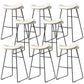 Contemporary Armless Backless Counter Stool Iron Bar Stool with Footrest Off-White 8 Piece Set Clearhalo 'Bar Furniture' 'Bar Stools' 'bar_stools' 'furn' 'furn_bar_stools' 'Furniture' 'Kitchen & Dining Furniture' 6095316