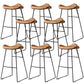 Contemporary Armless Backless Counter Stool Iron Bar Stool with Footrest Light Brown 8 Piece Set Clearhalo 'Bar Furniture' 'Bar Stools' 'bar_stools' 'furn' 'furn_bar_stools' 'Furniture' 'Kitchen & Dining Furniture' 6095318