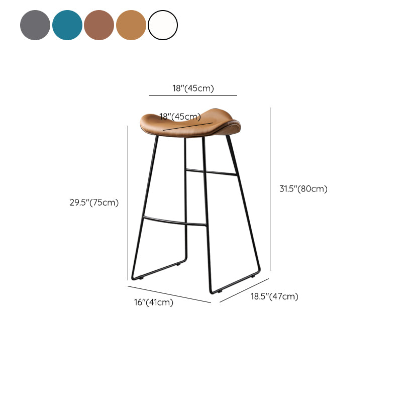 Contemporary Armless Backless Counter Stool Iron Bar Stool with Footrest Clearhalo 'Bar Furniture' 'Bar Stools' 'bar_stools' 'furn' 'furn_bar_stools' 'Furniture' 'Kitchen & Dining Furniture' 6095320