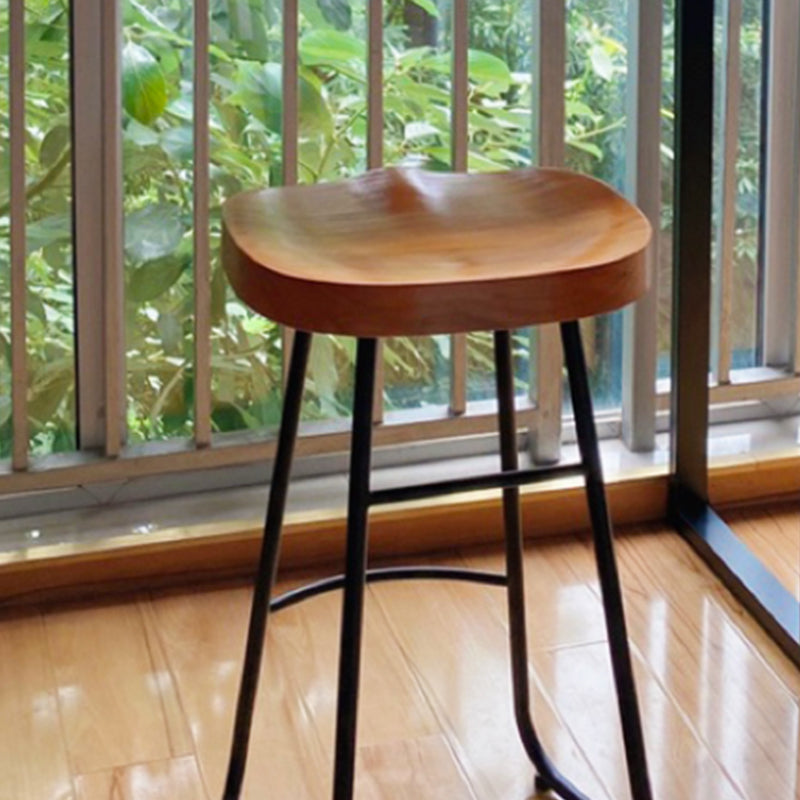 Modern Armless Counter Stool Iron Cafe Bar Stool with Seat and Pedal Clearhalo 'Bar Furniture' 'Bar Stools' 'bar_stools' 'furn' 'furn_bar_stools' 'Furniture' 'Kitchen & Dining Furniture' 6095329