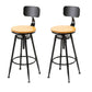Modern Armless Counter Stool Iron Cafe Bar Stool with Seat and Pedal Matte Black 2 Piece Set Clearhalo 'Bar Furniture' 'Bar Stools' 'bar_stools' 'furn' 'furn_bar_stools' 'Furniture' 'Kitchen & Dining Furniture' 6095332