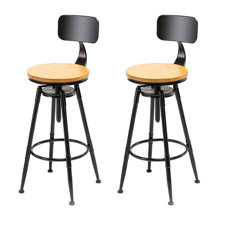 Modern Armless Counter Stool Iron Cafe Bar Stool with Seat and Pedal Matte Black 2 Piece Set Clearhalo 'Bar Furniture' 'Bar Stools' 'bar_stools' 'furn' 'furn_bar_stools' 'Furniture' 'Kitchen & Dining Furniture' 6095332