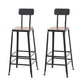 Modern Armless Counter Stool Iron Cafe Bar Stool with Seat and Pedal Dark Brown 2 Piece Set Clearhalo 'Bar Furniture' 'Bar Stools' 'bar_stools' 'furn' 'furn_bar_stools' 'Furniture' 'Kitchen & Dining Furniture' 6095333