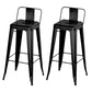 Modern Armless Counter Stool Iron Cafe Bar Stool with Seat and Pedal Gloss Black 2 Piece Set Clearhalo 'Bar Furniture' 'Bar Stools' 'bar_stools' 'furn' 'furn_bar_stools' 'Furniture' 'Kitchen & Dining Furniture' 6095334
