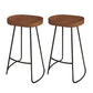 Modern Armless Counter Stool Iron Cafe Bar Stool with Seat and Pedal Red Brown 2 Piece Set Clearhalo 'Bar Furniture' 'Bar Stools' 'bar_stools' 'furn' 'furn_bar_stools' 'Furniture' 'Kitchen & Dining Furniture' 6095336