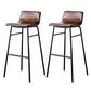 Modern Armless Counter Stool Iron Cafe Bar Stool with Seat and Pedal Black 2 Piece Set Clearhalo 'Bar Furniture' 'Bar Stools' 'bar_stools' 'furn' 'furn_bar_stools' 'Furniture' 'Kitchen & Dining Furniture' 6095337