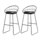 Modern Armless Counter Stool Iron Cafe Bar Stool with Seat and Pedal Textured Black 2 Piece Set Clearhalo 'Bar Furniture' 'Bar Stools' 'bar_stools' 'furn' 'furn_bar_stools' 'Furniture' 'Kitchen & Dining Furniture' 6095340