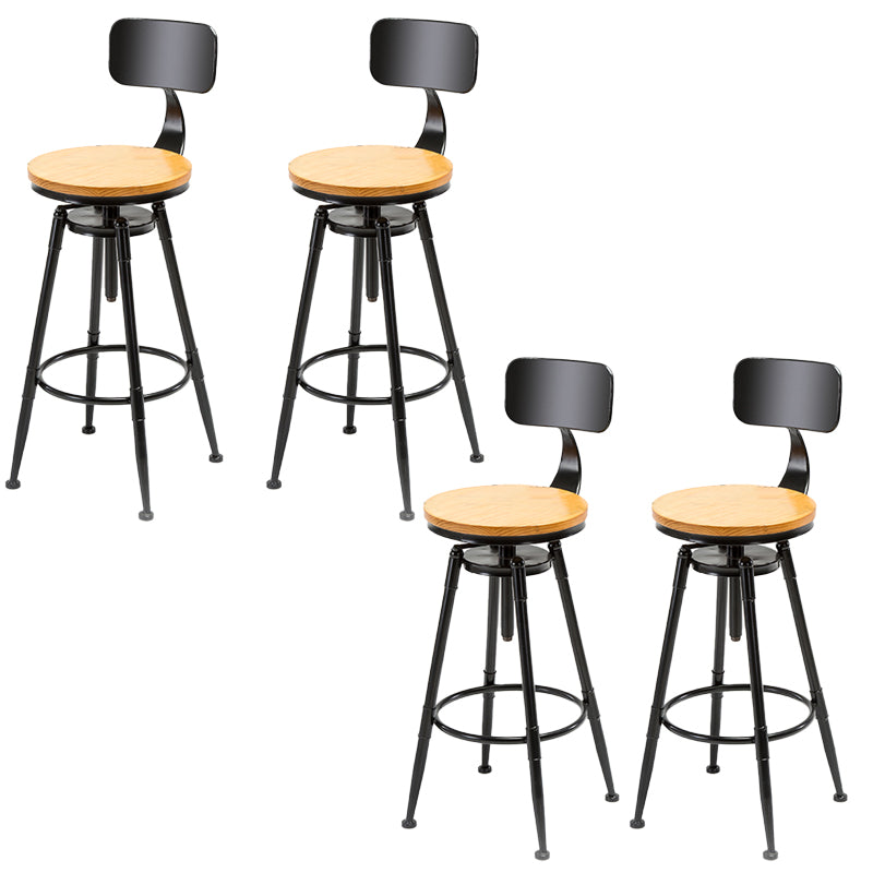 Modern Armless Counter Stool Iron Cafe Bar Stool with Seat and Pedal Matte Black 4 Piece Set Clearhalo 'Bar Furniture' 'Bar Stools' 'bar_stools' 'furn' 'furn_bar_stools' 'Furniture' 'Kitchen & Dining Furniture' 6095342