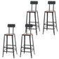Modern Armless Counter Stool Iron Cafe Bar Stool with Seat and Pedal Dark Brown 4 Piece Set Clearhalo 'Bar Furniture' 'Bar Stools' 'bar_stools' 'furn' 'furn_bar_stools' 'Furniture' 'Kitchen & Dining Furniture' 6095343