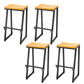 Modern Armless Counter Stool Iron Cafe Bar Stool with Seat and Pedal Natural 4 Piece Set Clearhalo 'Bar Furniture' 'Bar Stools' 'bar_stools' 'furn' 'furn_bar_stools' 'Furniture' 'Kitchen & Dining Furniture' 6095345