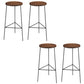 Modern Armless Counter Stool Iron Cafe Bar Stool with Seat and Pedal Brown 4 Piece Set Clearhalo 'Bar Furniture' 'Bar Stools' 'bar_stools' 'furn' 'furn_bar_stools' 'Furniture' 'Kitchen & Dining Furniture' 6095349
