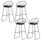 Modern Armless Counter Stool Iron Cafe Bar Stool with Seat and Pedal Textured Black 4 Piece Set Clearhalo 'Bar Furniture' 'Bar Stools' 'bar_stools' 'furn' 'furn_bar_stools' 'Furniture' 'Kitchen & Dining Furniture' 6095350