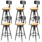 Modern Armless Counter Stool Iron Cafe Bar Stool with Seat and Pedal Matte Black 6 Piece Set Clearhalo 'Bar Furniture' 'Bar Stools' 'bar_stools' 'furn' 'furn_bar_stools' 'Furniture' 'Kitchen & Dining Furniture' 6095352