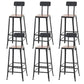 Modern Armless Counter Stool Iron Cafe Bar Stool with Seat and Pedal Dark Brown 6 Piece Set Clearhalo 'Bar Furniture' 'Bar Stools' 'bar_stools' 'furn' 'furn_bar_stools' 'Furniture' 'Kitchen & Dining Furniture' 6095353