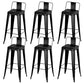 Modern Armless Counter Stool Iron Cafe Bar Stool with Seat and Pedal Gloss Black 6 Piece Set Clearhalo 'Bar Furniture' 'Bar Stools' 'bar_stools' 'furn' 'furn_bar_stools' 'Furniture' 'Kitchen & Dining Furniture' 6095354