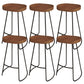 Modern Armless Counter Stool Iron Cafe Bar Stool with Seat and Pedal Red Brown 6 Piece Set Clearhalo 'Bar Furniture' 'Bar Stools' 'bar_stools' 'furn' 'furn_bar_stools' 'Furniture' 'Kitchen & Dining Furniture' 6095356