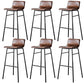 Modern Armless Counter Stool Iron Cafe Bar Stool with Seat and Pedal Black 6 Piece Set Clearhalo 'Bar Furniture' 'Bar Stools' 'bar_stools' 'furn' 'furn_bar_stools' 'Furniture' 'Kitchen & Dining Furniture' 6095357