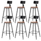 Modern Armless Counter Stool Iron Cafe Bar Stool with Seat and Pedal Light Brown 6 Piece Set Clearhalo 'Bar Furniture' 'Bar Stools' 'bar_stools' 'furn' 'furn_bar_stools' 'Furniture' 'Kitchen & Dining Furniture' 6095358