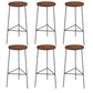 Modern Armless Counter Stool Iron Cafe Bar Stool with Seat and Pedal Brown 6 Piece Set Clearhalo 'Bar Furniture' 'Bar Stools' 'bar_stools' 'furn' 'furn_bar_stools' 'Furniture' 'Kitchen & Dining Furniture' 6095359