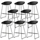 Modern Armless Counter Stool Iron Cafe Bar Stool with Seat and Pedal Purple-Black 8 Piece Set Clearhalo 'Bar Furniture' 'Bar Stools' 'bar_stools' 'furn' 'furn_bar_stools' 'Furniture' 'Kitchen & Dining Furniture' 6095361