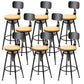Modern Armless Counter Stool Iron Cafe Bar Stool with Seat and Pedal Matte Black 8 Piece Set Clearhalo 'Bar Furniture' 'Bar Stools' 'bar_stools' 'furn' 'furn_bar_stools' 'Furniture' 'Kitchen & Dining Furniture' 6095362