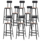 Modern Armless Counter Stool Iron Cafe Bar Stool with Seat and Pedal Dark Brown 8 Piece Set Clearhalo 'Bar Furniture' 'Bar Stools' 'bar_stools' 'furn' 'furn_bar_stools' 'Furniture' 'Kitchen & Dining Furniture' 6095363