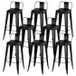 Modern Armless Counter Stool Iron Cafe Bar Stool with Seat and Pedal Gloss Black 8 Piece Set Clearhalo 'Bar Furniture' 'Bar Stools' 'bar_stools' 'furn' 'furn_bar_stools' 'Furniture' 'Kitchen & Dining Furniture' 6095364