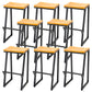 Modern Armless Counter Stool Iron Cafe Bar Stool with Seat and Pedal Natural 8 Piece Set Clearhalo 'Bar Furniture' 'Bar Stools' 'bar_stools' 'furn' 'furn_bar_stools' 'Furniture' 'Kitchen & Dining Furniture' 6095365