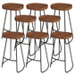 Modern Armless Counter Stool Iron Cafe Bar Stool with Seat and Pedal Red Brown 8 Piece Set Clearhalo 'Bar Furniture' 'Bar Stools' 'bar_stools' 'furn' 'furn_bar_stools' 'Furniture' 'Kitchen & Dining Furniture' 6095366