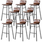 Modern Armless Counter Stool Iron Cafe Bar Stool with Seat and Pedal Black 8 Piece Set Clearhalo 'Bar Furniture' 'Bar Stools' 'bar_stools' 'furn' 'furn_bar_stools' 'Furniture' 'Kitchen & Dining Furniture' 6095367