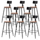 Modern Armless Counter Stool Iron Cafe Bar Stool with Seat and Pedal Light Brown 8 Piece Set Clearhalo 'Bar Furniture' 'Bar Stools' 'bar_stools' 'furn' 'furn_bar_stools' 'Furniture' 'Kitchen & Dining Furniture' 6095368