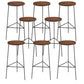 Modern Armless Counter Stool Iron Cafe Bar Stool with Seat and Pedal Brown 8 Piece Set Clearhalo 'Bar Furniture' 'Bar Stools' 'bar_stools' 'furn' 'furn_bar_stools' 'Furniture' 'Kitchen & Dining Furniture' 6095369