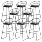 Modern Armless Counter Stool Iron Cafe Bar Stool with Seat and Pedal Textured Black 8 Piece Set Clearhalo 'Bar Furniture' 'Bar Stools' 'bar_stools' 'furn' 'furn_bar_stools' 'Furniture' 'Kitchen & Dining Furniture' 6095370