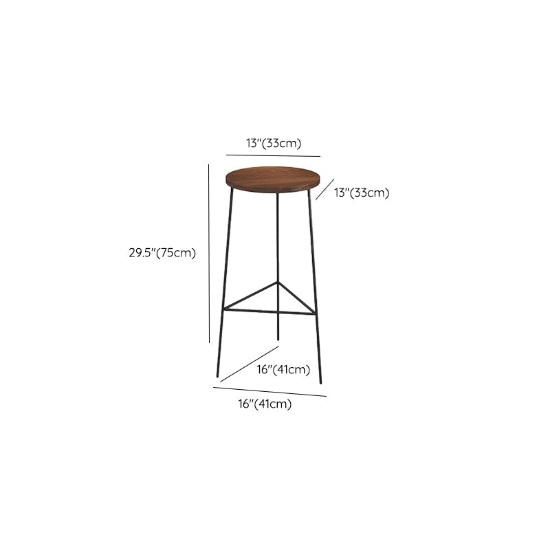 Modern Armless Counter Stool Iron Cafe Bar Stool with Seat and Pedal Clearhalo 'Bar Furniture' 'Bar Stools' 'bar_stools' 'furn' 'furn_bar_stools' 'Furniture' 'Kitchen & Dining Furniture' 6095371
