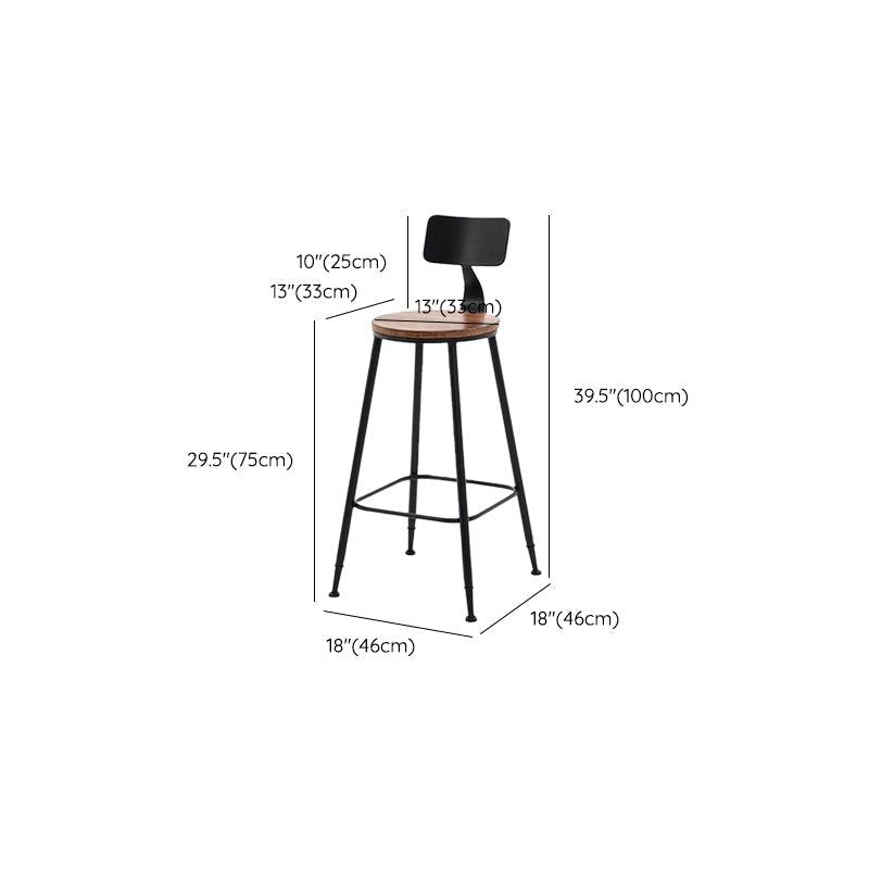Modern Armless Counter Stool Iron Cafe Bar Stool with Seat and Pedal Clearhalo 'Bar Furniture' 'Bar Stools' 'bar_stools' 'furn' 'furn_bar_stools' 'Furniture' 'Kitchen & Dining Furniture' 6095372