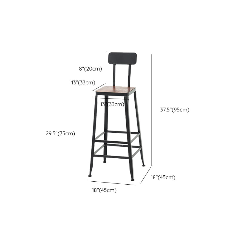 Modern Armless Counter Stool Iron Cafe Bar Stool with Seat and Pedal Clearhalo 'Bar Furniture' 'Bar Stools' 'bar_stools' 'furn' 'furn_bar_stools' 'Furniture' 'Kitchen & Dining Furniture' 6095373