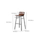 Modern Armless Counter Stool Iron Cafe Bar Stool with Seat and Pedal Clearhalo 'Bar Furniture' 'Bar Stools' 'bar_stools' 'furn' 'furn_bar_stools' 'Furniture' 'Kitchen & Dining Furniture' 6095375