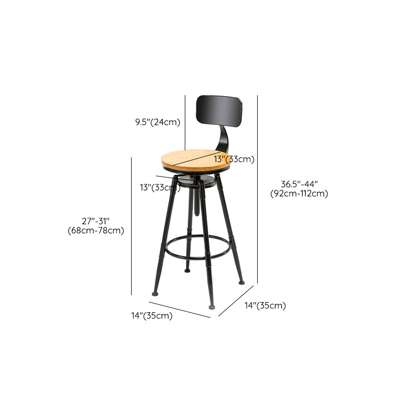 Modern Armless Counter Stool Iron Cafe Bar Stool with Seat and Pedal Clearhalo 'Bar Furniture' 'Bar Stools' 'bar_stools' 'furn' 'furn_bar_stools' 'Furniture' 'Kitchen & Dining Furniture' 6095378