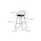 Modern Armless Counter Stool Iron Cafe Bar Stool with Seat and Pedal Clearhalo 'Bar Furniture' 'Bar Stools' 'bar_stools' 'furn' 'furn_bar_stools' 'Furniture' 'Kitchen & Dining Furniture' 6095379