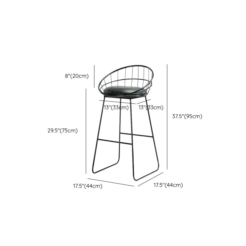 Modern Armless Counter Stool Iron Cafe Bar Stool with Seat and Pedal Clearhalo 'Bar Furniture' 'Bar Stools' 'bar_stools' 'furn' 'furn_bar_stools' 'Furniture' 'Kitchen & Dining Furniture' 6095379