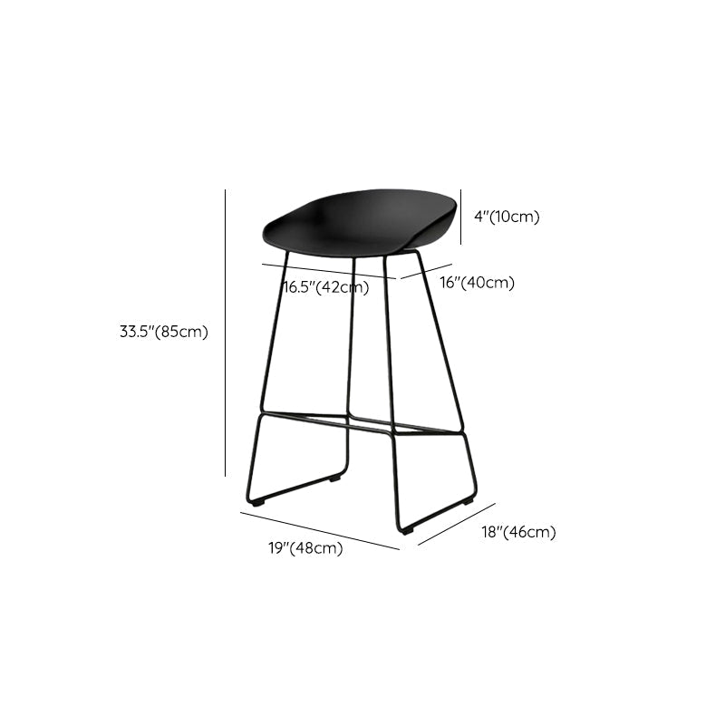 Modern Armless Counter Stool Iron Cafe Bar Stool with Seat and Pedal Clearhalo 'Bar Furniture' 'Bar Stools' 'bar_stools' 'furn' 'furn_bar_stools' 'Furniture' 'Kitchen & Dining Furniture' 6095380